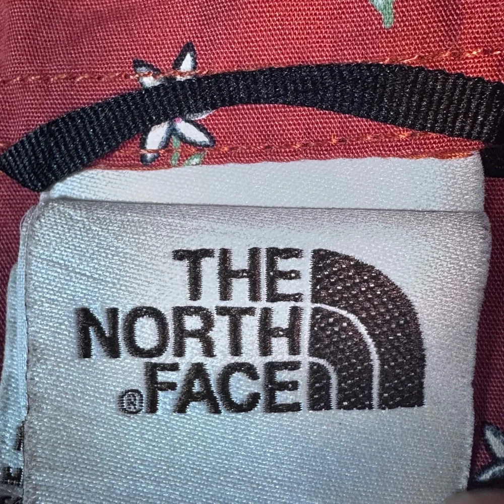 The North Face Button Up‎ Shirt Mens Large Orange Floral Short Sleeve NF0A55ND